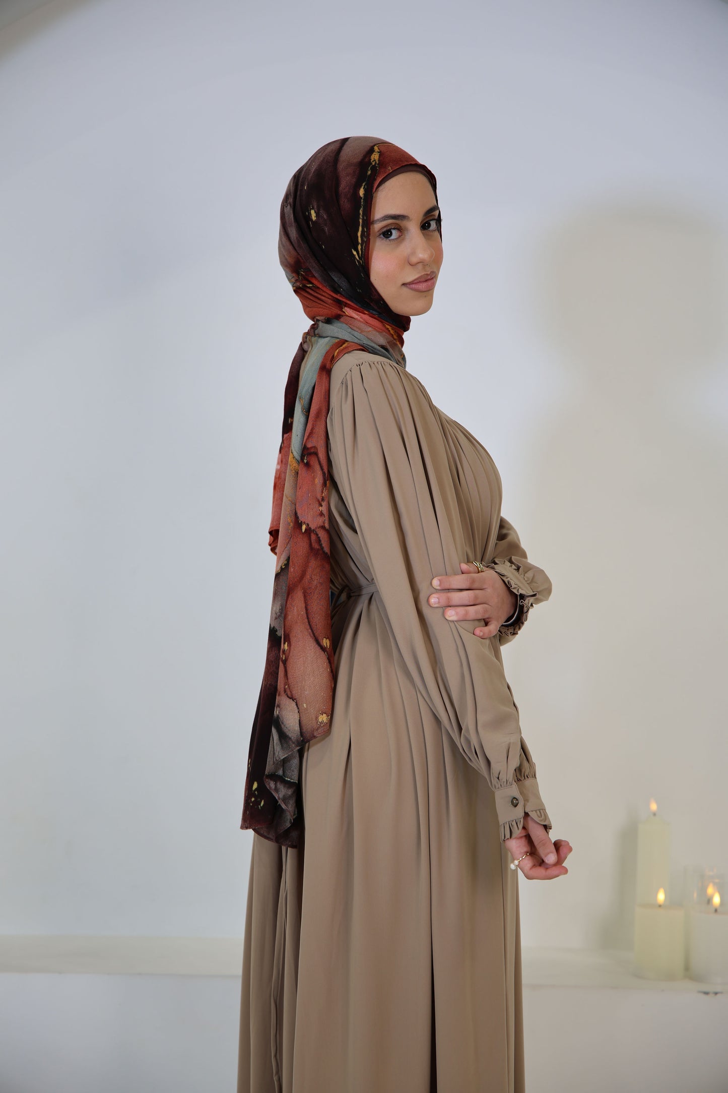 Luxe Print Modal Hijab - River Bed