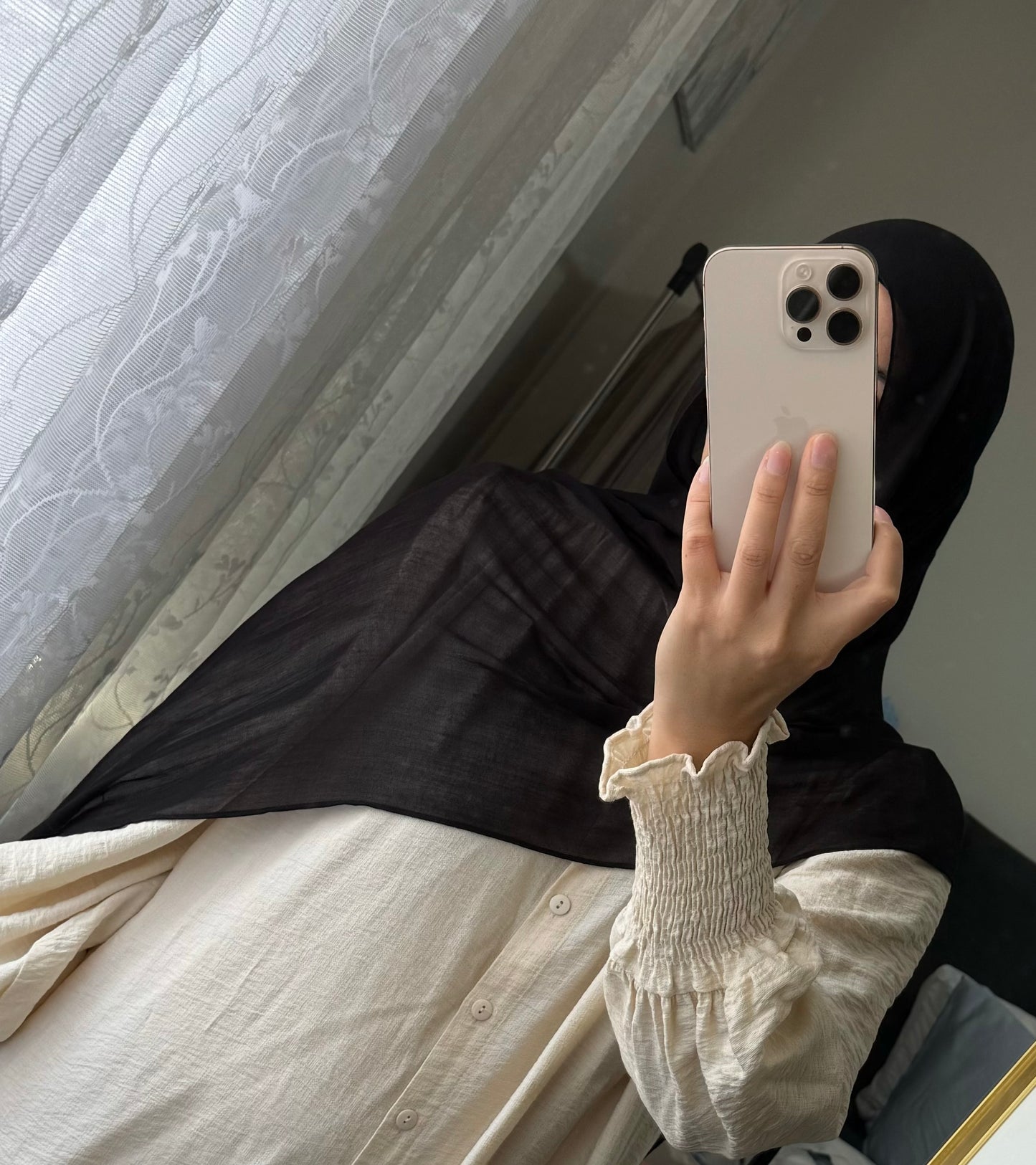 Luxe Modal Hijab and Cap Set - Midnight