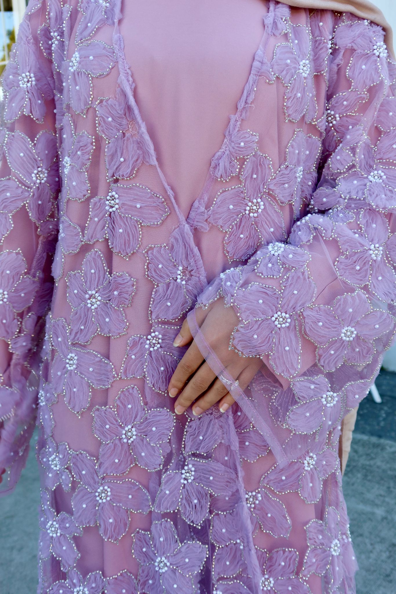 Floral Lace Abaya