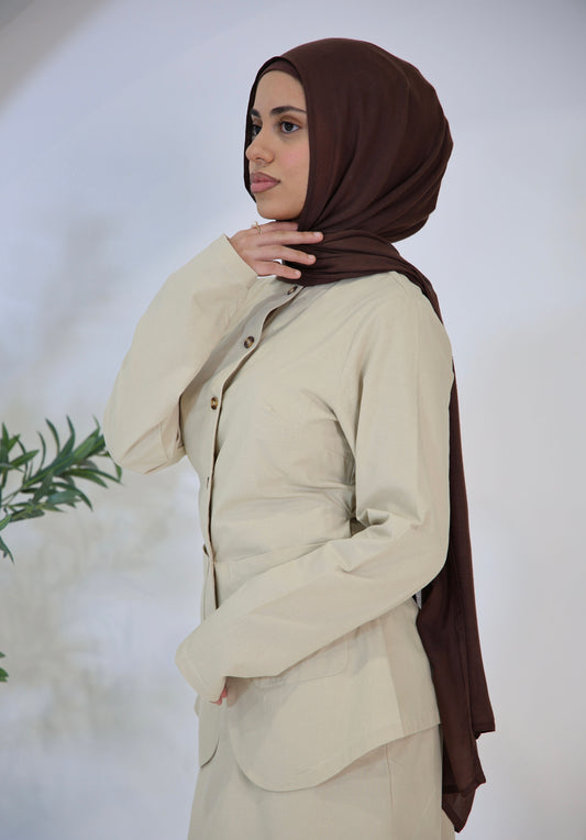 Luxe modal hijab set - Cacao