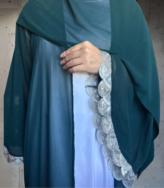 Emerald Chiffon Abaya
