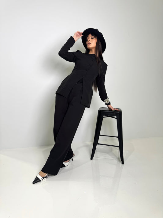 Buttoned Blazer Suit